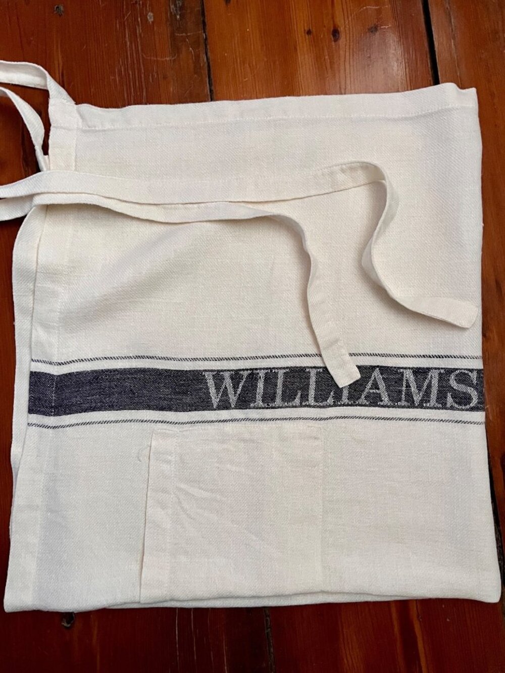 Vintage Williams Sonoma Madison Classic Linen Bistro-Style Waist Apron RARE